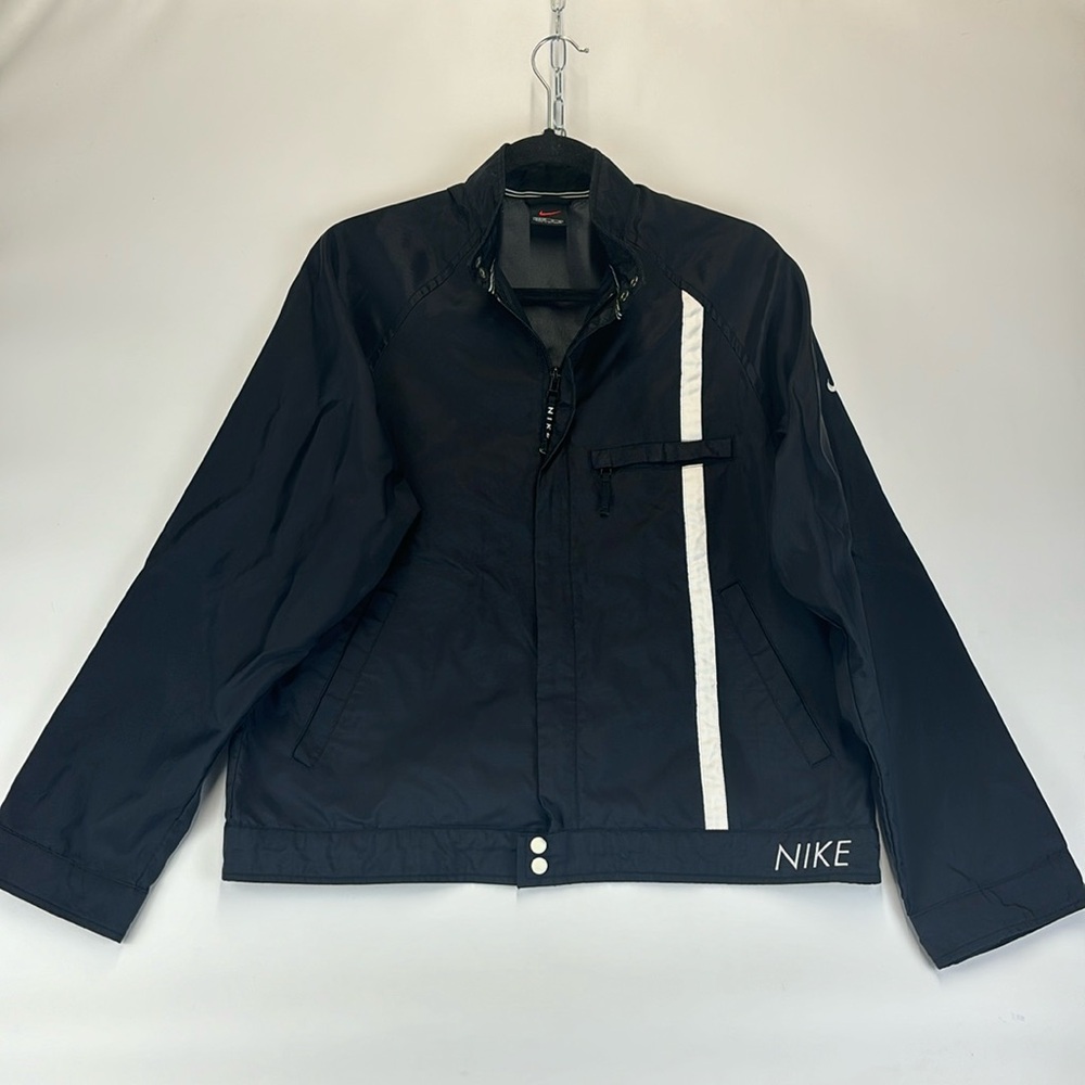 NIKE Vintage 90s Zip Up Windbreaker Black White Womens Size Medium